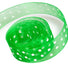Emerald / White Dot - Sheer Confetti Ribbon - 7/8" x 100 Yards