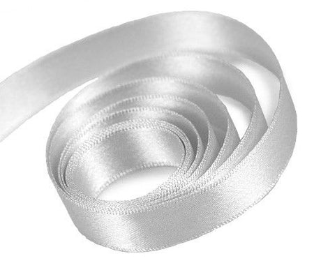 White - Silver Sheen Ribbon - 7/8" x 100 Yards