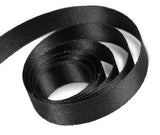 Black - Silver Sheen Ribbon - 5/8" x 25 Yards