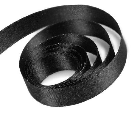 Black - Silver Sheen Ribbon - 7/8" x 100 Yards
