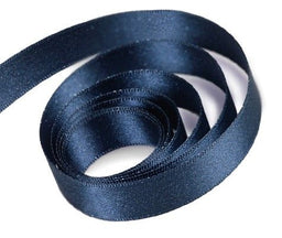 Navy - Silver Sheen Ribbon - 7/8" x 100 Yards