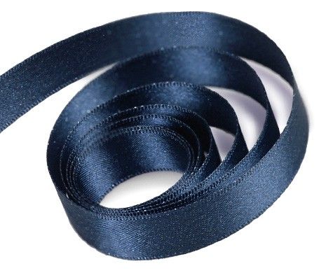 Navy - Silver Sheen Ribbon - 7/8" x 25 Yards