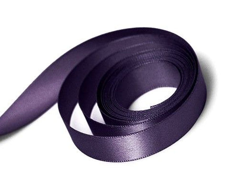 Aubergine - Single Face Satin Ribbon - 1/4" x 100 Yards
