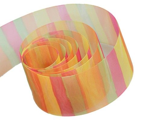 Green / Pink / Orange / Yellow - Soft Shades Ribbon - 1-1/2" x 50 Yards