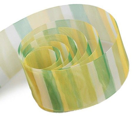 Green / Yellow / Ivory - Soft Shades Ribbon - 1-1/2" x 50 Yards