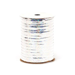Silver - Glitter Curling Ribbon Uncrimped - 3/16" x 250 Yards