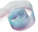 Blue / Pink - Sunburst (Wired Edge) Ribbon - 1-1/2" x 50 Yards