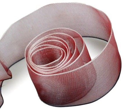 Burgundy - Sunburst (Wired Edge) Ribbon - 1-1/2" x 50 Yards
