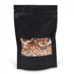 Satin Black - Stand Up Zipper Pouch - Window - 4-5/8 x 2 x 7-1/8"