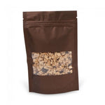 Satin Brown - Stand Up Zipper Pouch - Window - 4-5/8 x 2 x 7-1/8"