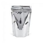 Solid Metallic Silver - Stand Up Zipper Pouch - 4-5/8 x 2 x 7-1/8"