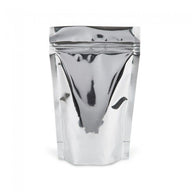 Solid Metallic Silver - Stand Up Zipper Pouch - 4-5/8 x 2 x 7-1/8"