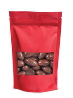 Satin Red - Stand Up Zipper Pouch - Window - 4-5/8 x 2 x 7-1/8"