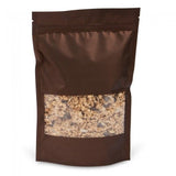 Satin Brown - Stand Up Zipper Pouch - Window - 6-5/8 x 2-1/2 x 10-1/8"