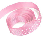 Pink / White Dots - El Darado Swiss Dot Ribbon - 3/8" x 100 Yards