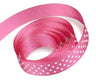 Hot Pink / White Dots - El Darado Swiss Dot Ribbon - 3/8" x 100 Yards