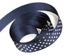 Navy / White Dots - El Darado Swiss Dot Ribbon - 3/8" x 100 Yards