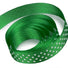 Emerald / White Dot - El Darado Swiss Dot Ribbon - 3/8" x 100 Yards