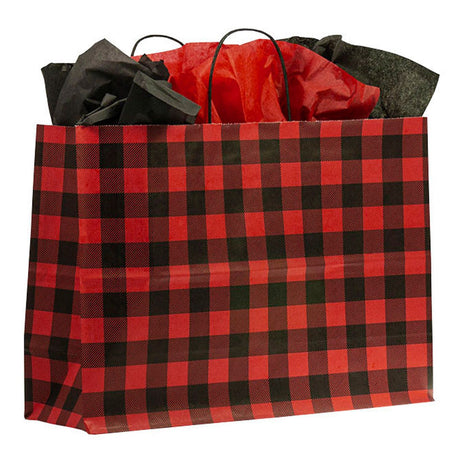 Red Buffalo Plaid - Shopping Bag - 16 x 6 x 12"
