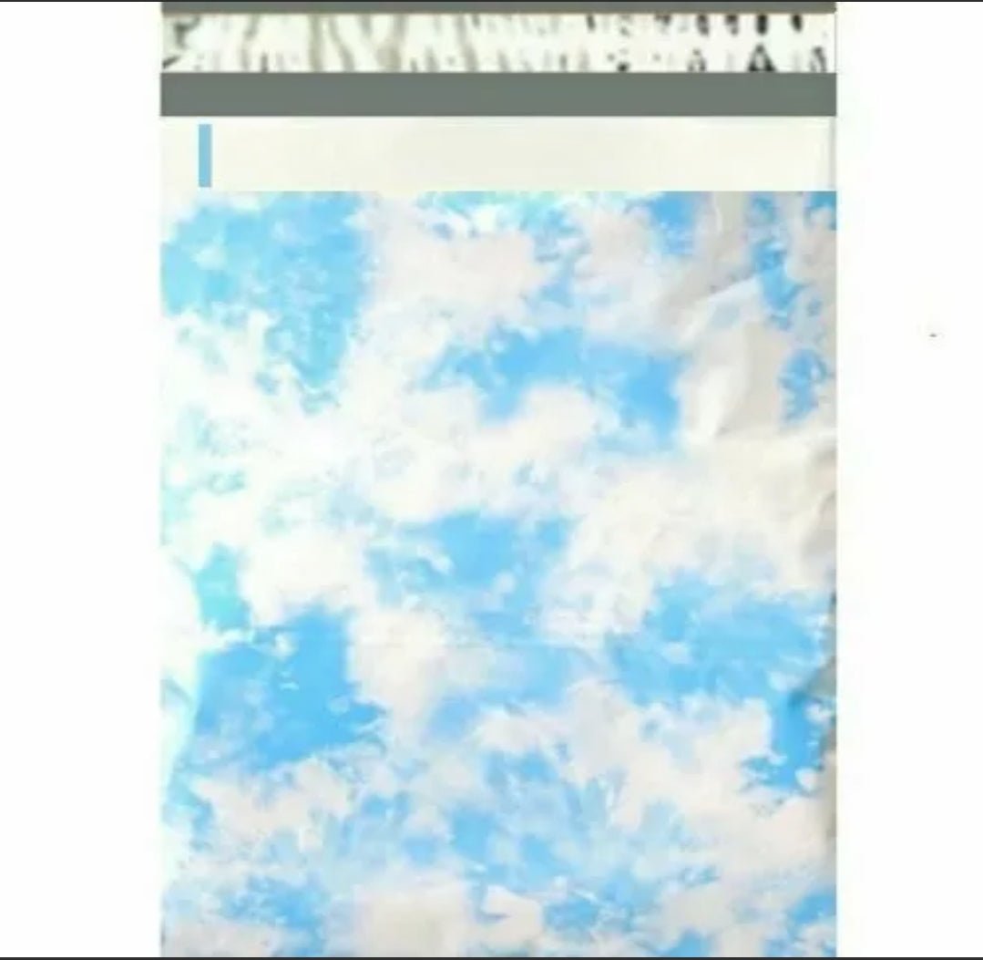 Sky Blue Tie Dye Cloud Poly Mailers Size 14x17 Colorful Shipping Bags