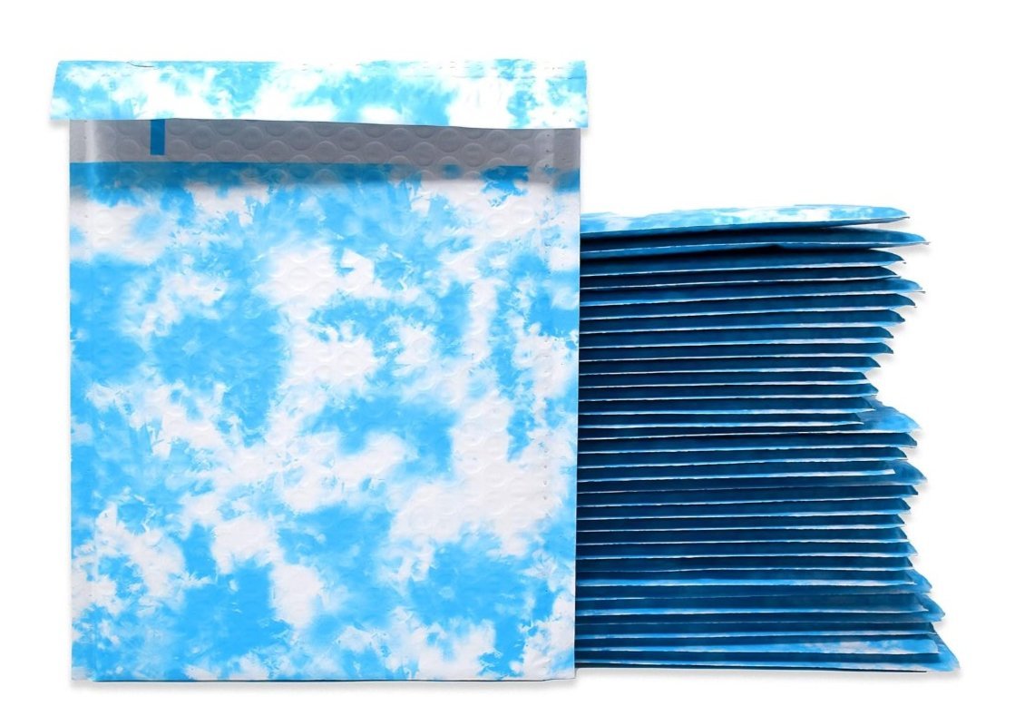 Sky Tie Dye Clouds Bubble Mailers Size 6.5x10 Padded Shipping Bags