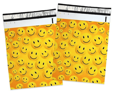 Smiley Face Poly Mailers Size 10x13 Emoji Shipping Bags