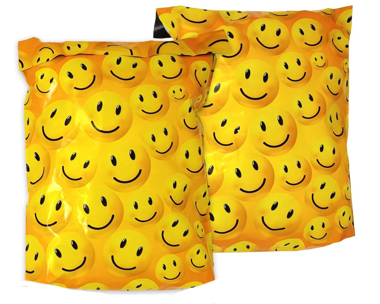 Smiley Face Poly Mailers Size 10x13 Emoji Shipping Bags