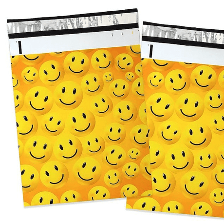 Smiley Face Poly Mailers Size 10x13 Emoji Shipping Bags