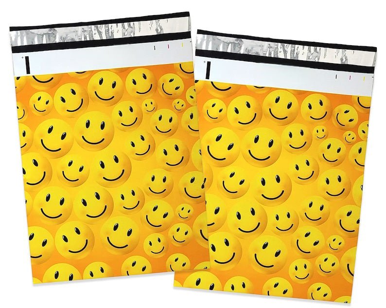 Smiley Face Poly Mailers Size 10x13 Emoji Shipping Bags