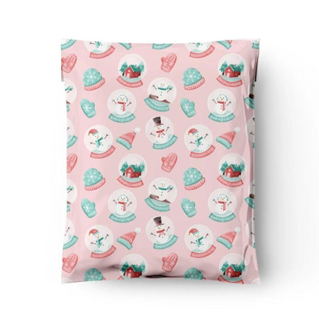 Snow Globe Poly Mailers Size 10x13 Christmas Shipping Bags