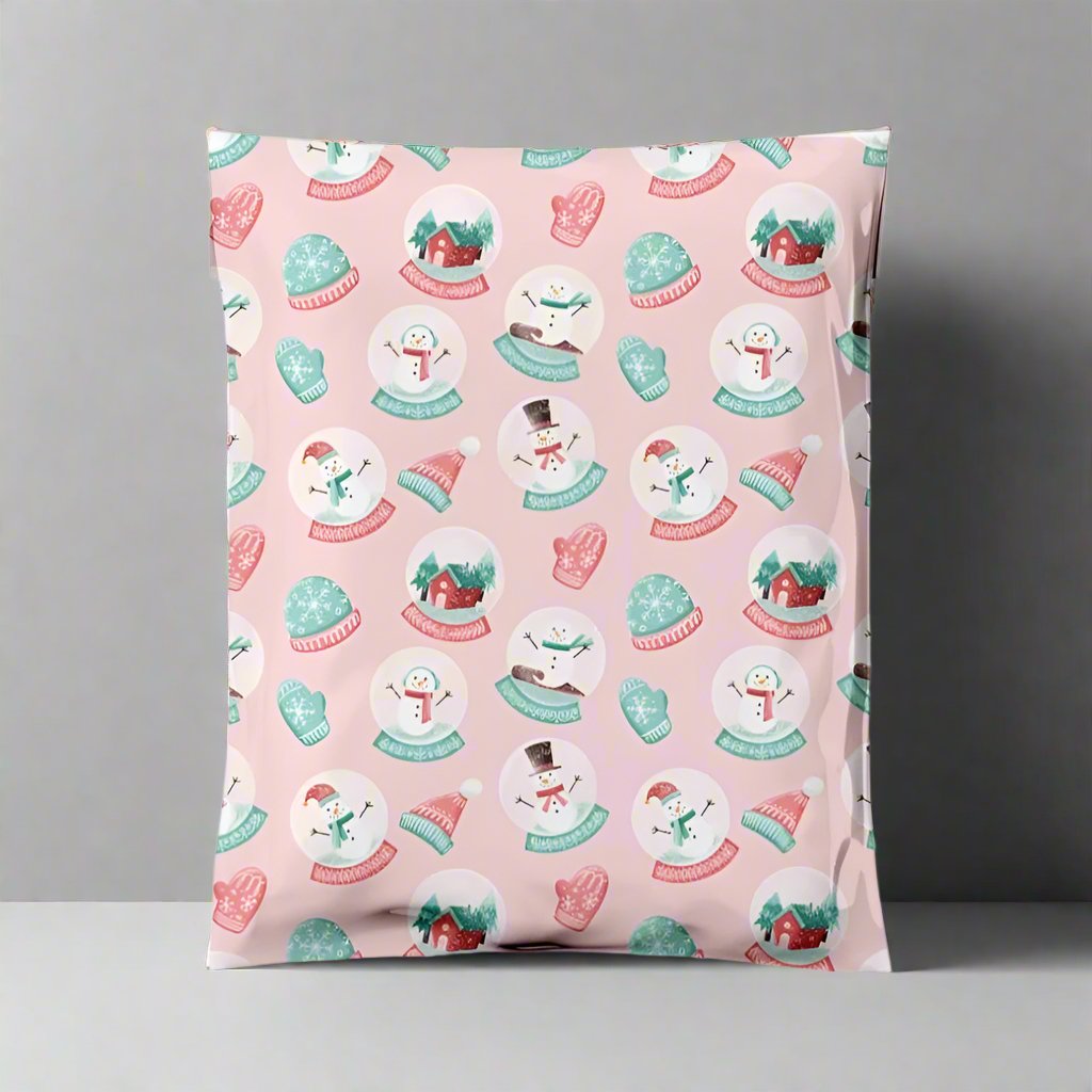 Snow Globe Poly Mailers Size 10x13 Christmas Shipping Bags