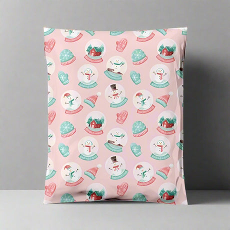 Snow Globe Poly Mailers Size 10x13 Christmas Shipping Bags