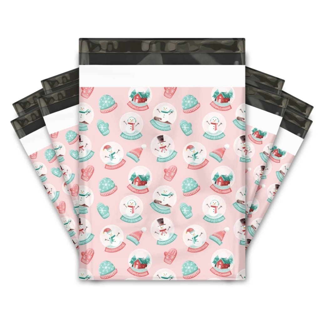 Snow Globe Poly Mailers Size 10x13 Christmas Shipping Bags