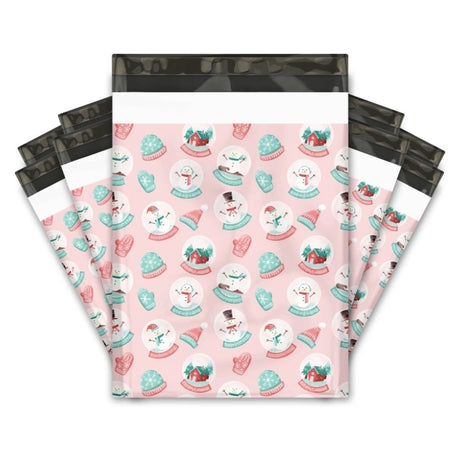 Snow Globe Poly Mailers Size 10x13 Christmas Shipping Bags