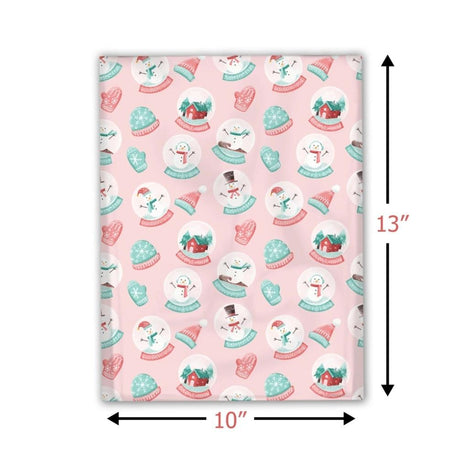 Snow Globe Poly Mailers Size 10x13 Christmas Shipping Bags