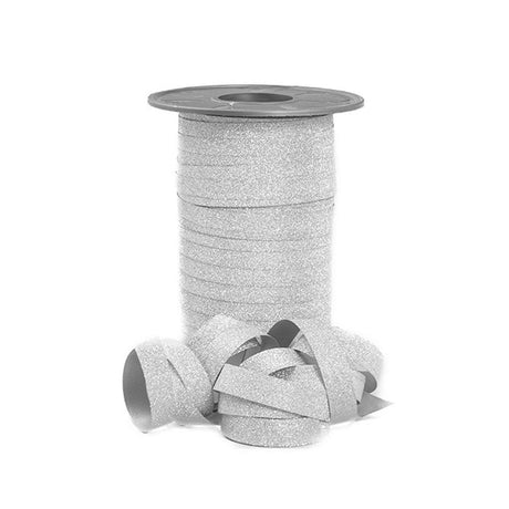Silver Stardust Glitter - Curling Ribbon - 3/8" x 109 Yards