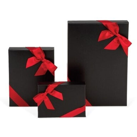 Red - Satin Bow Stretch Loop - Sm. 5/8" width Ribbon / 15" Loop