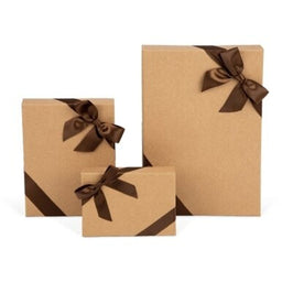 Brown - Satin Bow Stretch Loop - Md. 7/8" width Ribbon / 18-3/4" Loop