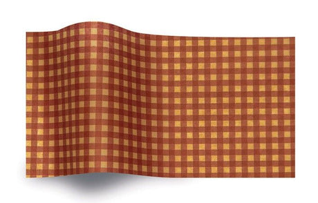 Red Kraft Gingham - Tissue - Ream - 20 x 30"
