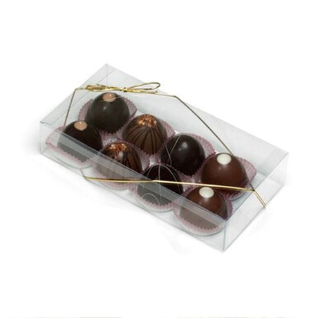 Clear - Clear Truffle Box - (Large - 8 Pc.) 8-1/2 x 4-1/4 x 1-5/8"