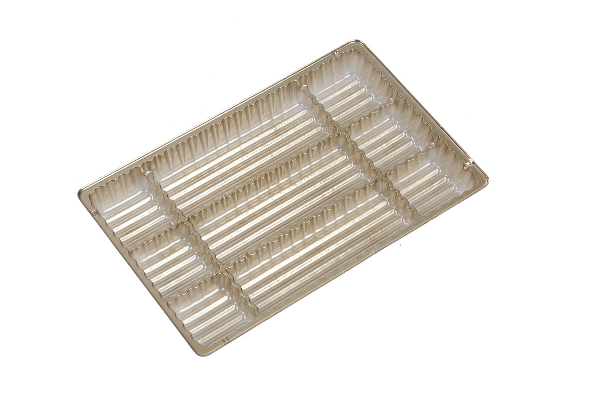Gold - Candy Tray - (1/2 lb & 1 lb) 8-1/8 x 5-1/4"  (Use two trays for 1 lb box)
