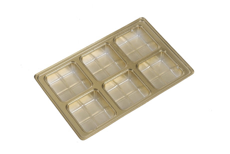 Gold - Candy Tray - (1/2 lb & 1 lb) 8-1/8 x 5-1/4"  (Use two trays for 1 lb box)