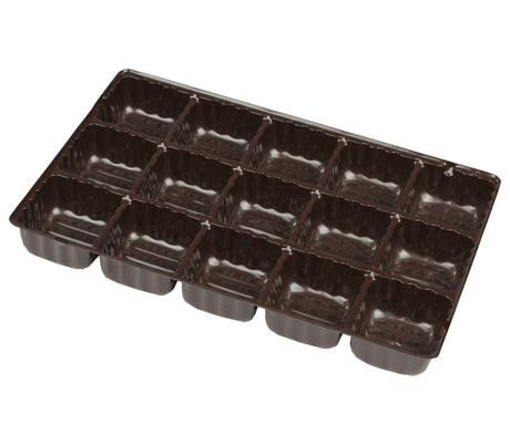 Brown - Candy Tray - (1/2 lb & 1 lb) 8-1/8 x 5-1/4"  (Use two trays for 1 lb box)