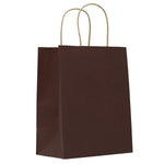 Matte Kraft Chocolate - Matte Shopping Bags - 8 x 4-3/4 x 10-3/8"