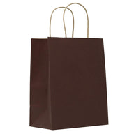 Matte Kraft Chocolate - Matte Shopping Bags - 8 x 4-3/4 x 10-3/8"