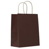 Matte Kraft Chocolate - Matte Shopping Bags - 8 x 4-3/4 x 10-3/8"