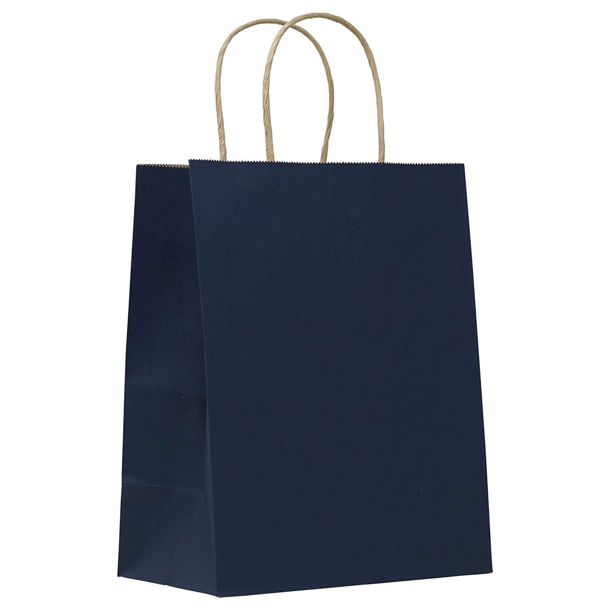 Matte Kraft Navy - Matte Shopping Bags - 8 x 4-3/4 x 10-3/8"