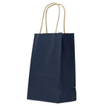 Matte Kraft Navy - Matte Shopping Bags - 5-1/4 x 3-1/4 x 8-3/8"