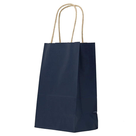 Matte Kraft Navy - Matte Shopping Bags - 5-1/4 x 3-1/4 x 8-3/8"