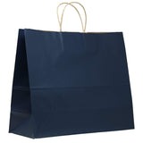 Matte Kraft Navy - Matte Shopping Bags - 16 x 6 x 12-3/8"